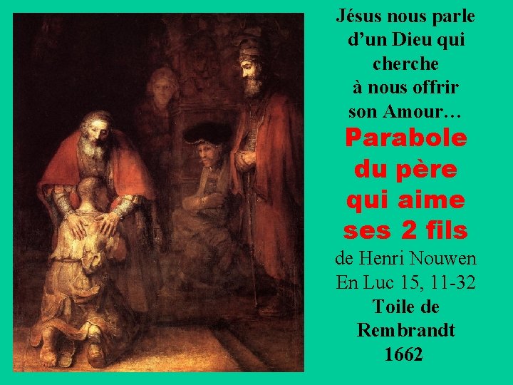Jésus nous parle d’un Dieu qui cherche à nous offrir son Amour… Parabole du