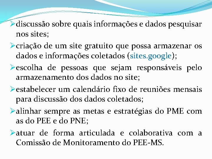 Etapas para o Monitoramento do Plano Municipal de