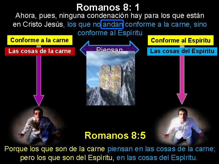 Romanos 8: 1 Ahora, pues, ninguna condenación hay para los que están en Cristo