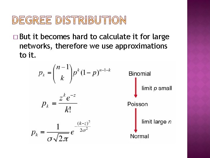 � But it becomes hard to calculate it for large networks, therefore we use � But it becomes hard to calculate it for large networks, therefore we use