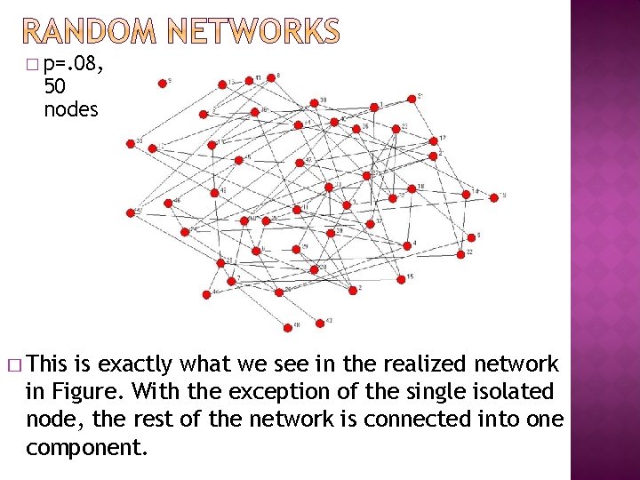 � p=. 08, 50 nodes � This is exactly what we see in the � p=. 08, 50 nodes � This is exactly what we see in the