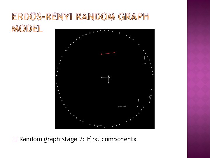 � Random graph stage 2: First components � Random graph stage 2: First components