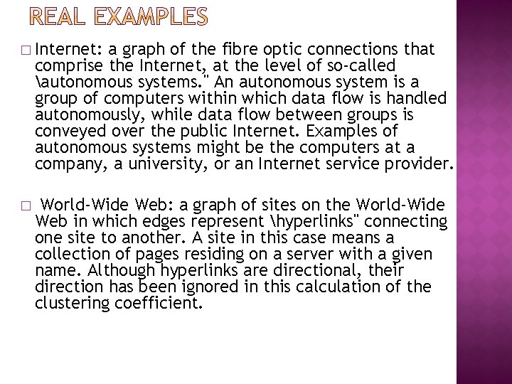 � Internet: a graph of the fibre optic connections that comprise the Internet, at � Internet: a graph of the fibre optic connections that comprise the Internet, at