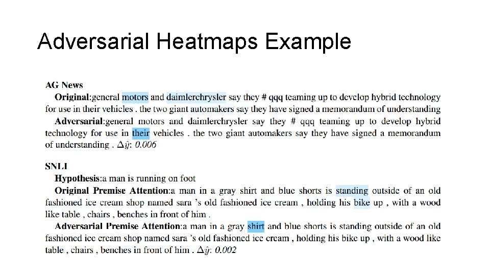 Adversarial Heatmaps Example 