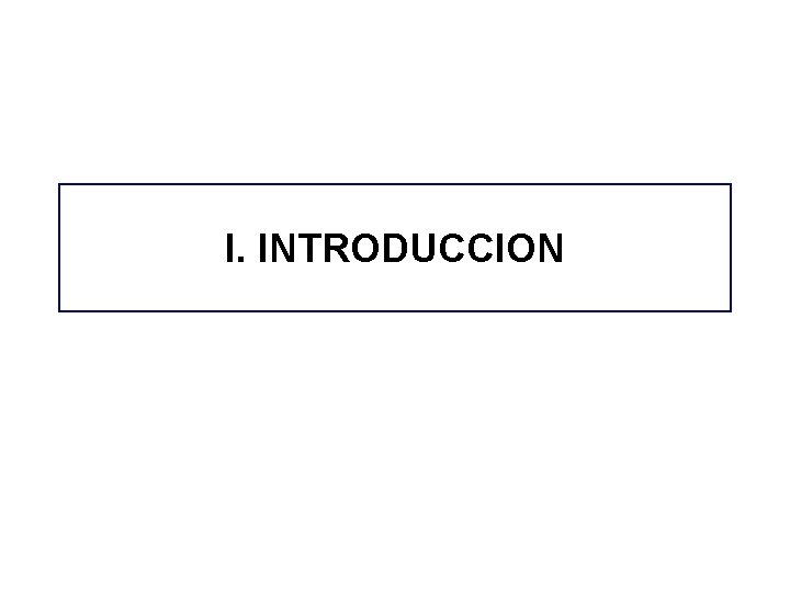 I. INTRODUCCION I. INTRODUCCION