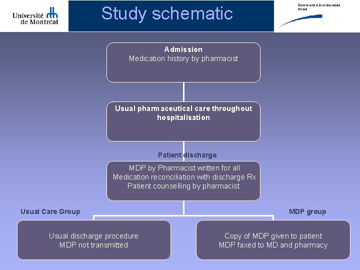 Study schematic Admission Medication history by pharmacist Usual pharmaceutical care throughout hospitalisation Patient discharge