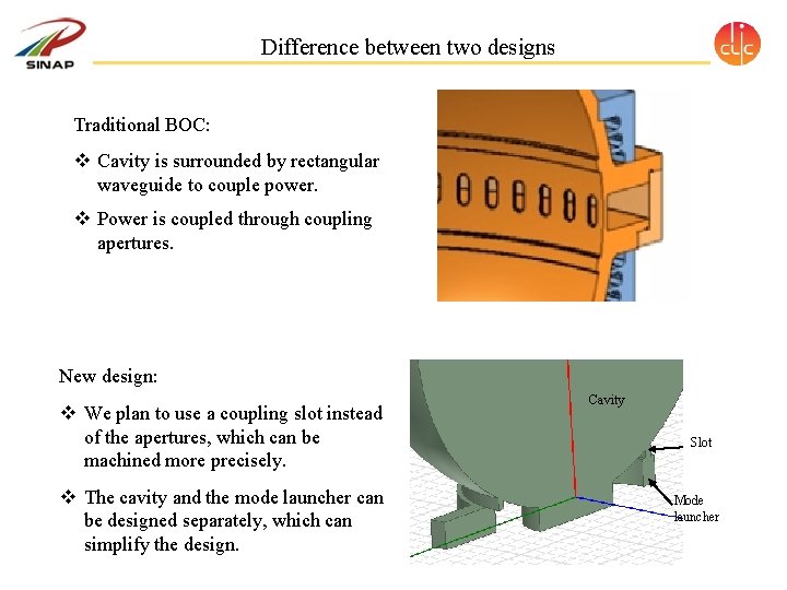 Difference between two designs Traditional BOC: v Cavity is surrounded by rectangular waveguide to Difference between two designs Traditional BOC: v Cavity is surrounded by rectangular waveguide to