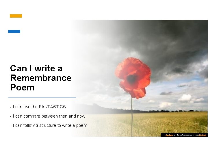 Can I write a Remembrance Poem - I can use the FANTASTICS - I