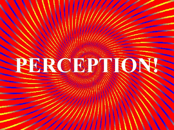 PERCEPTION! PERCEPTION!