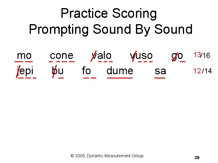 Practice Scoring Prompting Sound By Sound mo jepi cone valo vuso go bu fo Practice Scoring Prompting Sound By Sound mo jepi cone valo vuso go bu fo