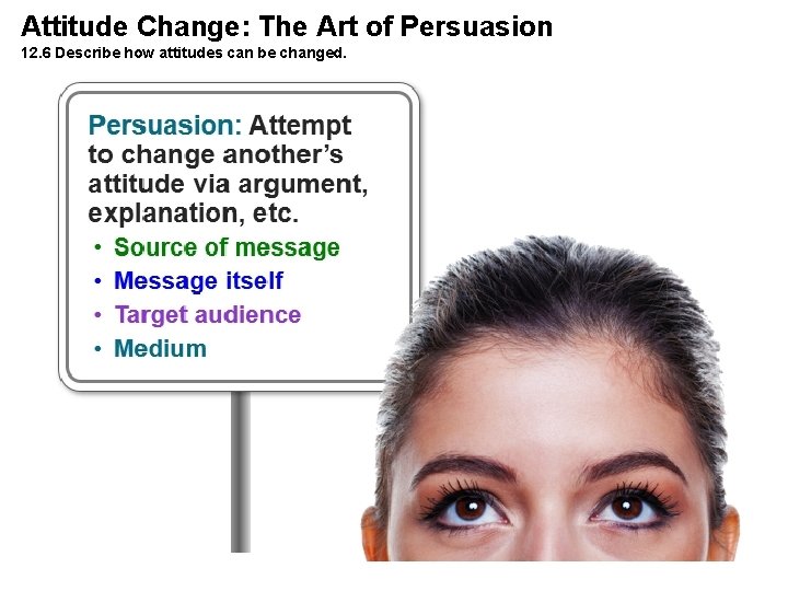 Attitude Change: The Art of Persuasion 12. 6 Describe how attitudes can be changed.