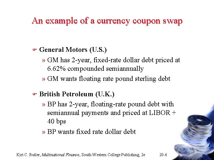 An example of a currency coupon swap F General Motors (U. S. ) »