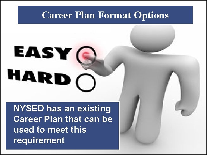 Career Plan Format Options NYSED has an existing Career Plan that can be used