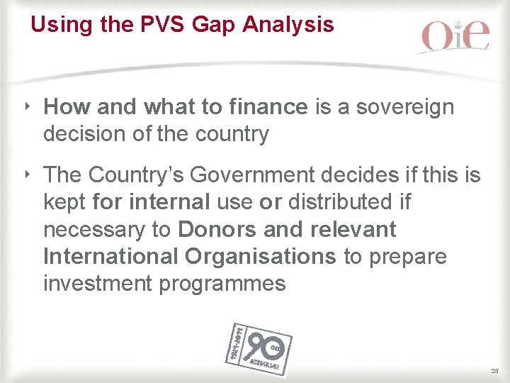 Using the PVS Gap Analysis ‣ How and what to finance is a sovereign Using the PVS Gap Analysis ‣ How and what to finance is a sovereign