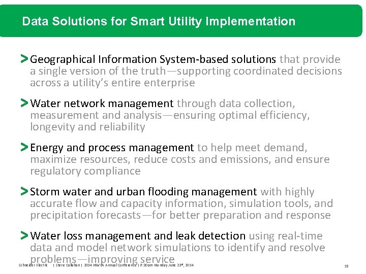 Data Solutions for Smart Utility Implementation Geographical Information System-based solutions that provide a single