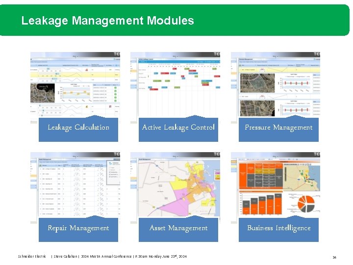 Leakage Management Modules Schneider Electric Leakage Calculation Active Leakage Control Pressure Management Repair Management