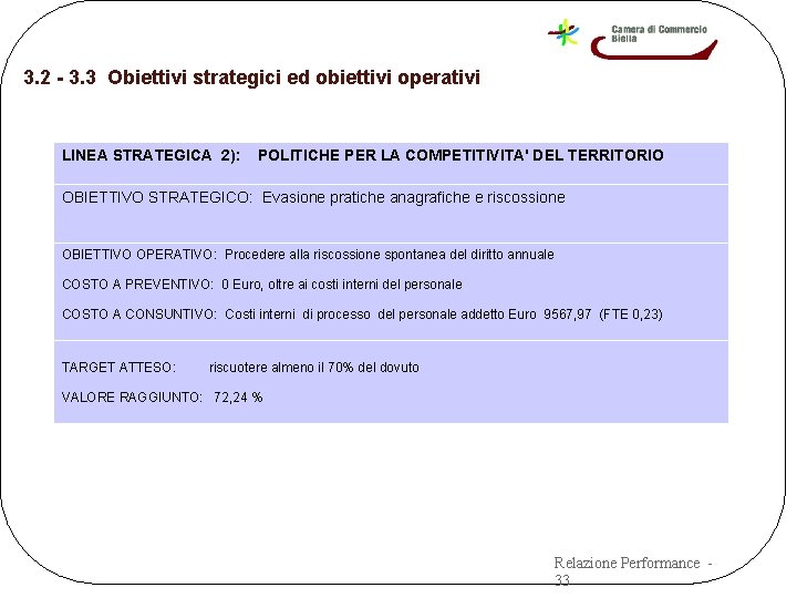 3. 2 - 3. 3 Obiettivi strategici ed obiettivi operativi LINEA STRATEGICA 2): POLITICHE 3. 2 - 3. 3 Obiettivi strategici ed obiettivi operativi LINEA STRATEGICA 2): POLITICHE
