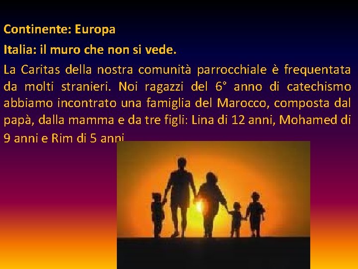 Continente: Europa Italia: il muro che non si vede. La Caritas della nostra comunità