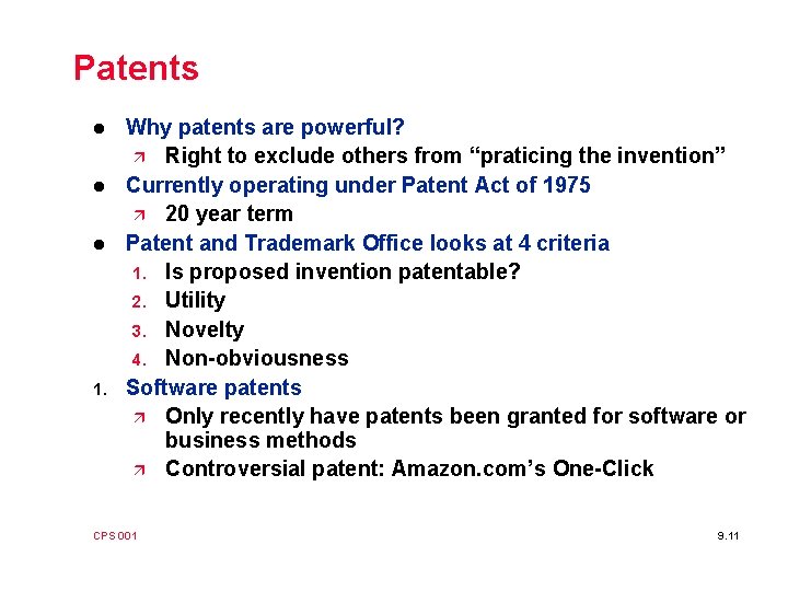 Patents l l l 1. Why patents are powerful? ä Right to exclude others