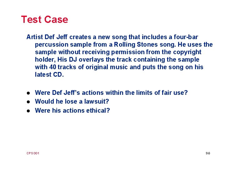 Test Case Artist Def Jeff creates a new song that includes a four-bar percussion