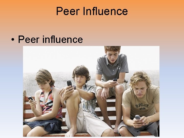 Peer Influence • Peer influence 