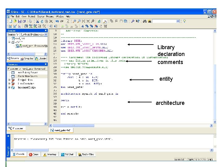 Library declaration comments entity architecture 