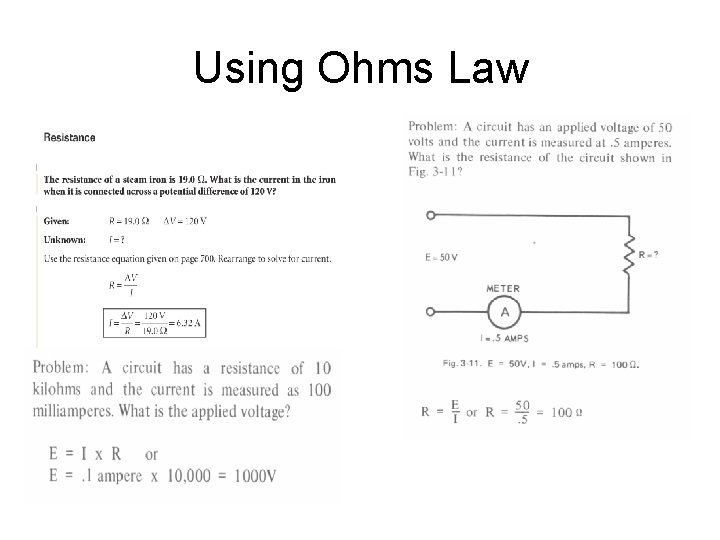 Using Ohms Law Using Ohms Law