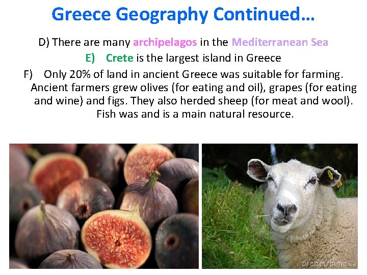 Greece Geography Continued… D) There are many archipelagos in the Mediterranean Sea E) Crete Greece Geography Continued… D) There are many archipelagos in the Mediterranean Sea E) Crete
