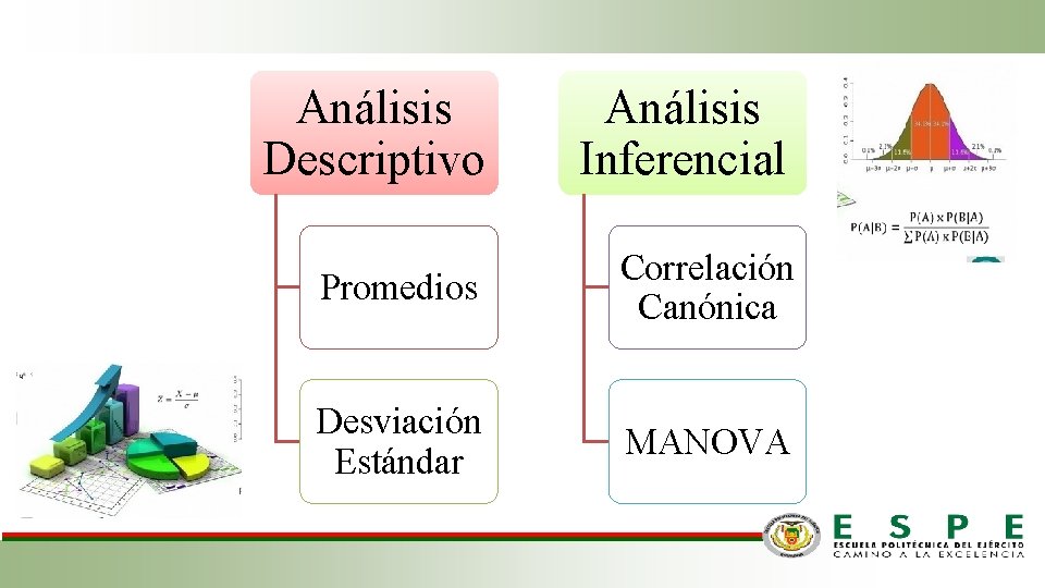 Análisis Descriptivo Análisis Inferencial Promedios Correlación Canónica Desviación Estándar MANOVA 