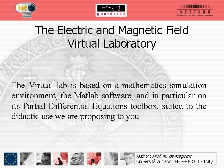 The Electric Magnetic Fields Virtual Laboratory This is
