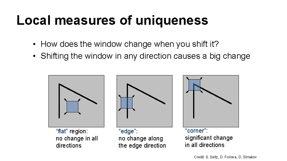 Local measures of uniqueness • How does the window change when you shift it?