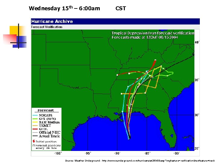 Wednesday 15 th – 6: 00 am CST Geographic Behavior of Evacuees Source: Weather