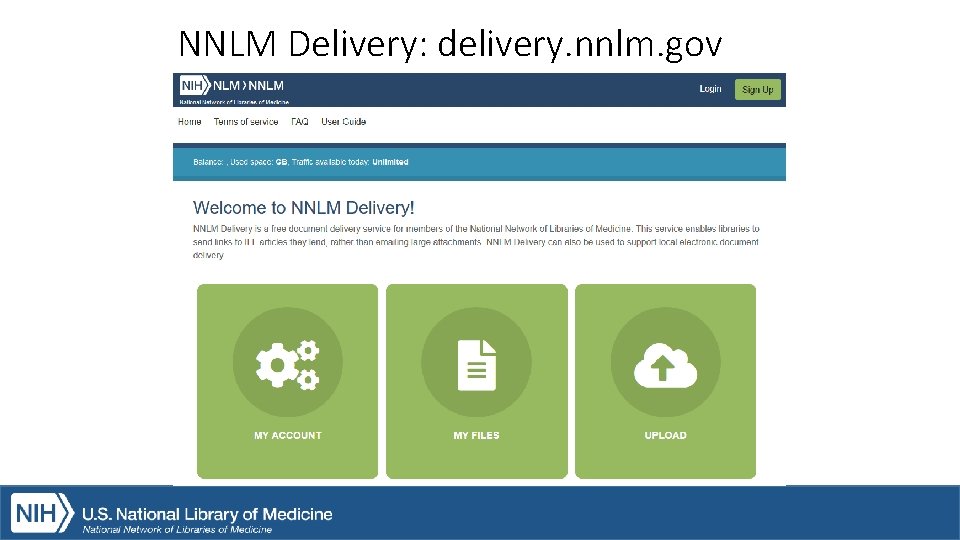 NNLM Delivery: delivery. nnlm. gov 