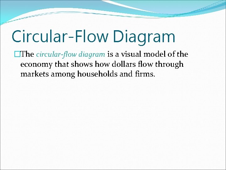 Circular-Flow Diagram �The circular-flow diagram is a visual model of the economy that shows