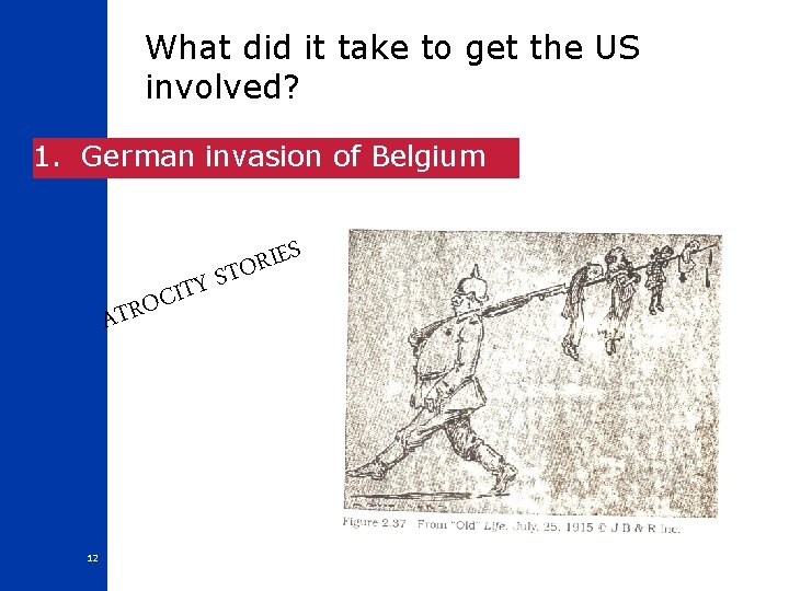 What did it take to get the US involved? 1. German invasion of Belgium