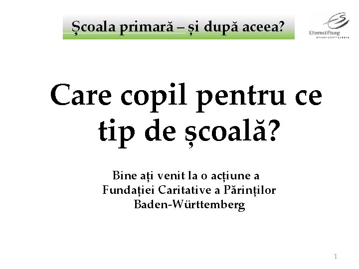 Școala primară – și după aceea? Care copil pentru ce tip de școală? Bine