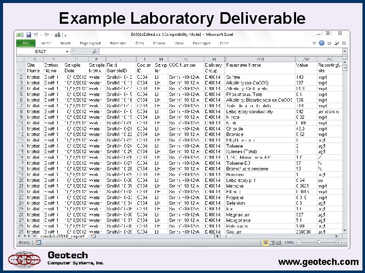Example Laboratory Deliverable www. geotech. com 
