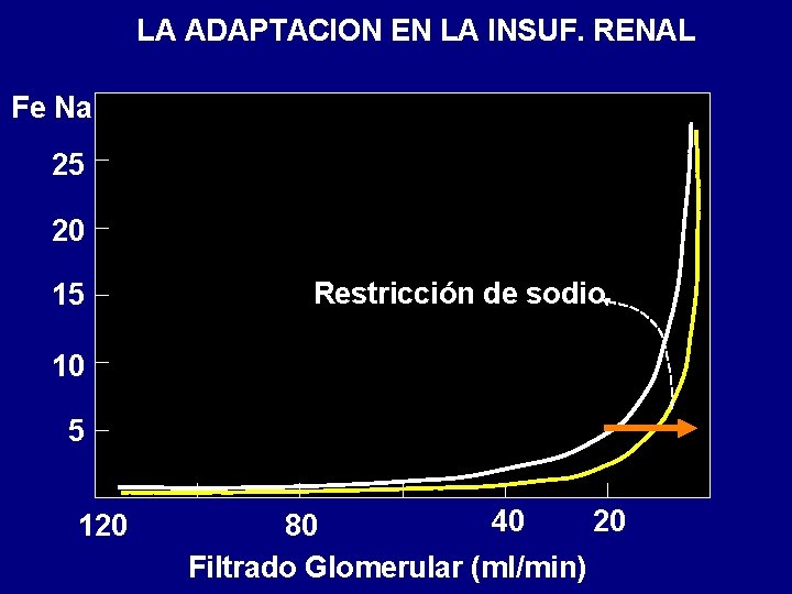 LA ADAPTACION EN LA INSUF. RENAL Fe Na 25 20 15 Restricción de sodio LA ADAPTACION EN LA INSUF. RENAL Fe Na 25 20 15 Restricción de sodio