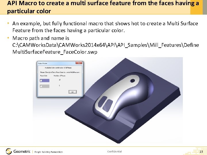 API Macro to create a multi surface feature from the faces having a particular