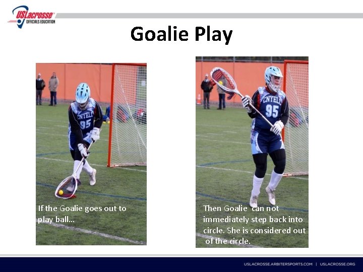 Goalie Play If the Goalie goes out to play ball… Then Goalie can not