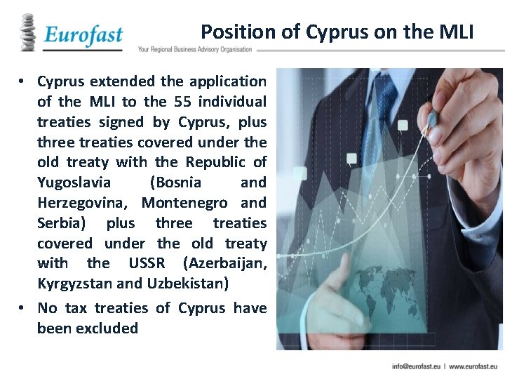 Position of Cyprus on the MLI • Cyprus extended the application of the MLI
