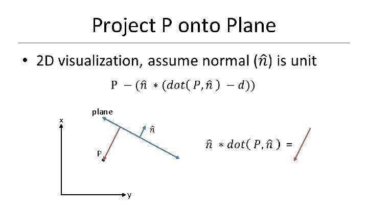 Project P onto Plane x plane P y 