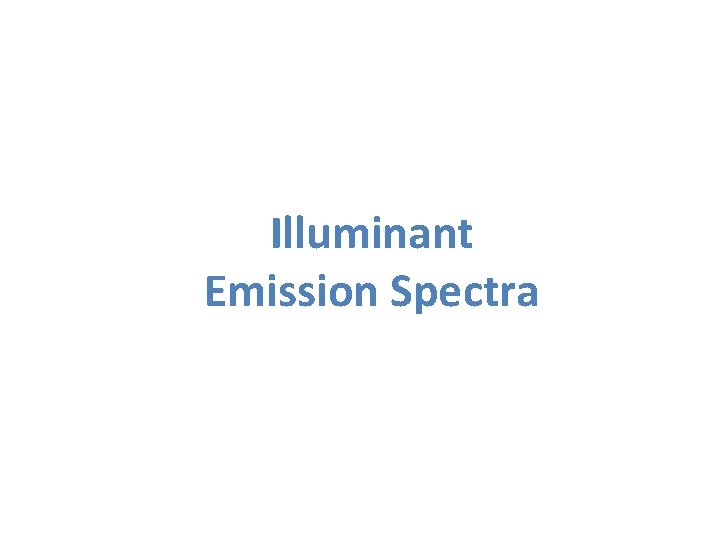 Illuminant Emission Spectra 