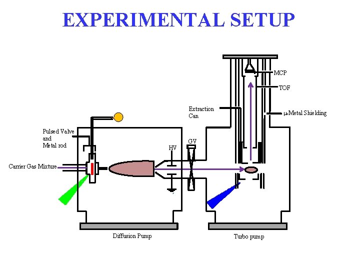 EXPERIMENTAL SETUP MCP TOF Extraction Can Pulsed Valve and Metal rod -Metal Shielding GV