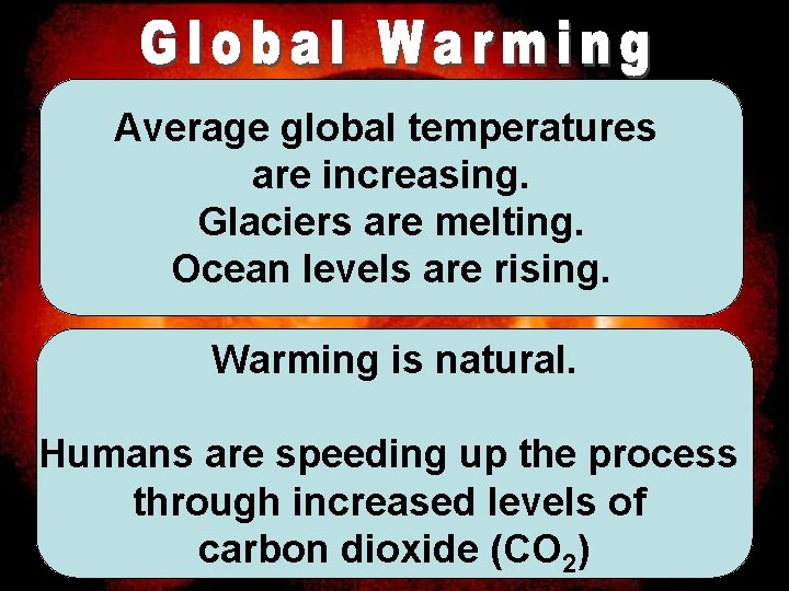 Average global temperatures are increasing. Glaciers are melting. Ocean levels are rising. Warming is