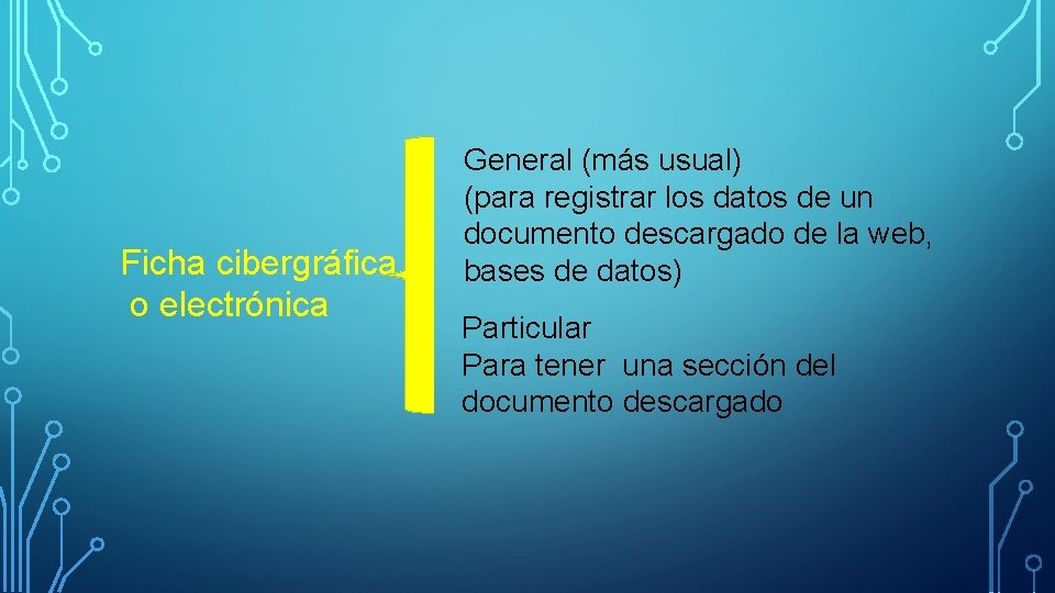 Ficha cibergráfica o electrónica General (más usual) (para registrar los datos de un documento