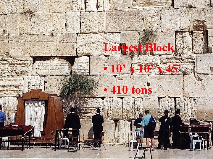 Largest Block • 10’ x 45’ • 410 tons Largest Block • 10’ x 45’ • 410 tons
