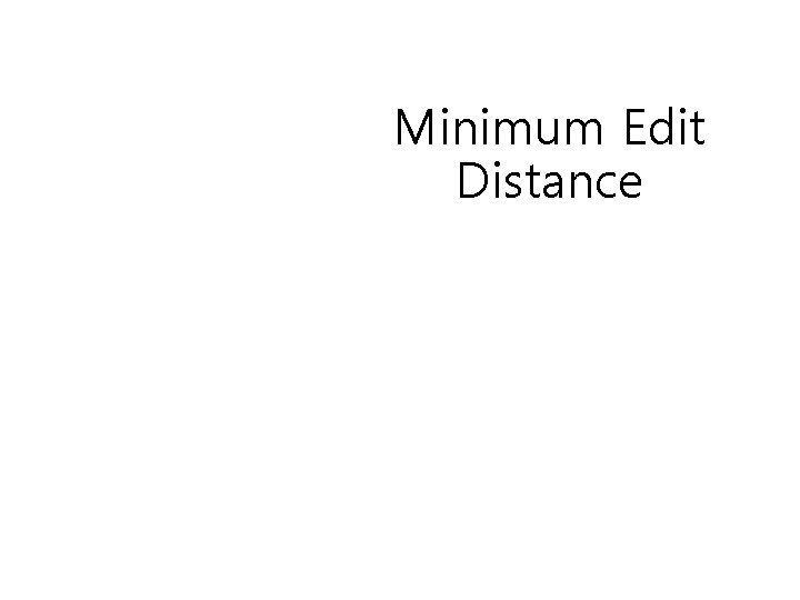 Minimum Edit Distance 