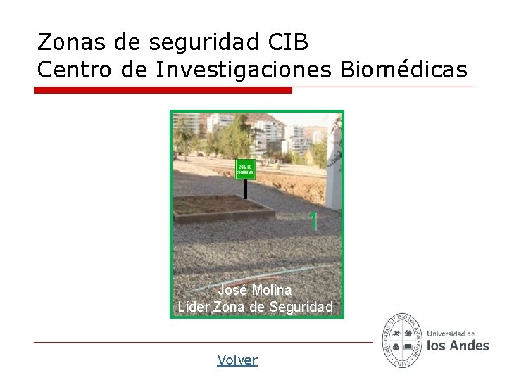 Zonas de seguridad CIB Centro de Investigaciones Biomédicas 1 José Molina Líder Zona de