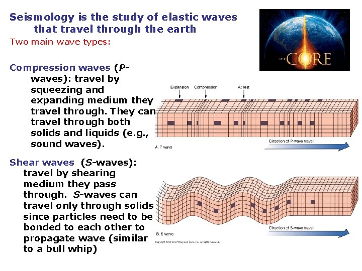 Seismology is the study of elastic waves that travel through the earth Two main Seismology is the study of elastic waves that travel through the earth Two main
